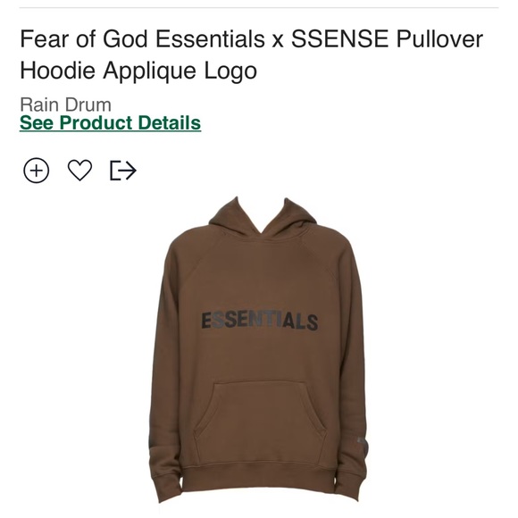 Fear of God Essentials Hoodie Rain Drum - Picture 1 of 6